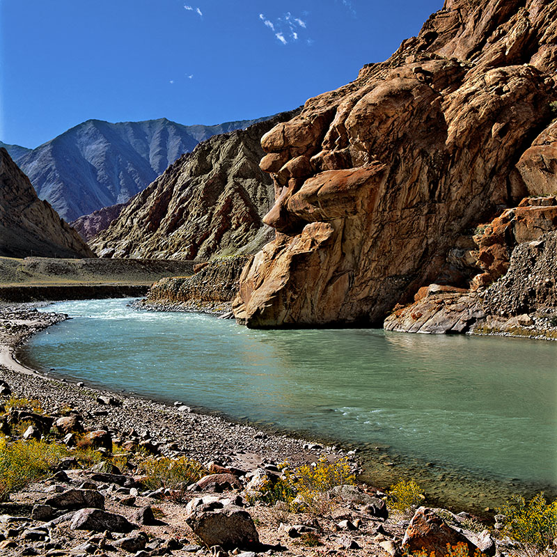 L'Indus au nord de Leh - Ladakh (Inde)